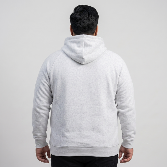Heather Grey Marl Fleece Plus Size Hoodie PSM-10446