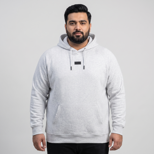 Heather Grey Marl Fleece Plus Size Hoodie PSM-10446