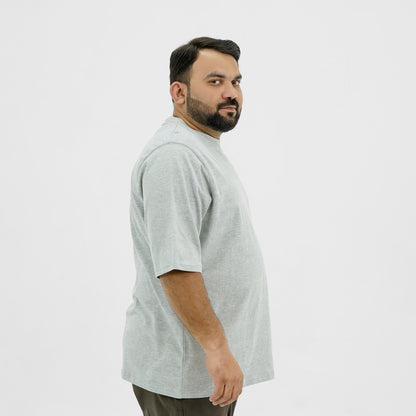 Plain Heather Grey Plus Size Crewneck T-Shirt PSM-8990