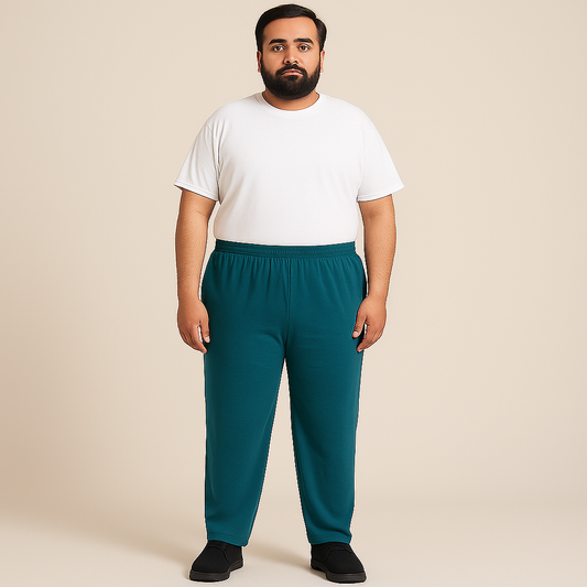 Heather Teal Lightweight Jersey Open Bottom Pants with Drawstring Waist – Relaxed Fit