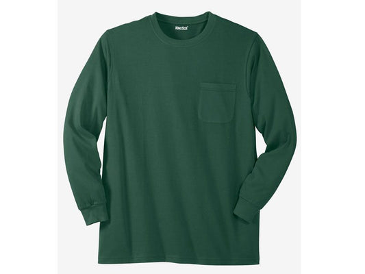 Hunter Green Big & Tall Long Sleeve T-Shirt PSM-3923