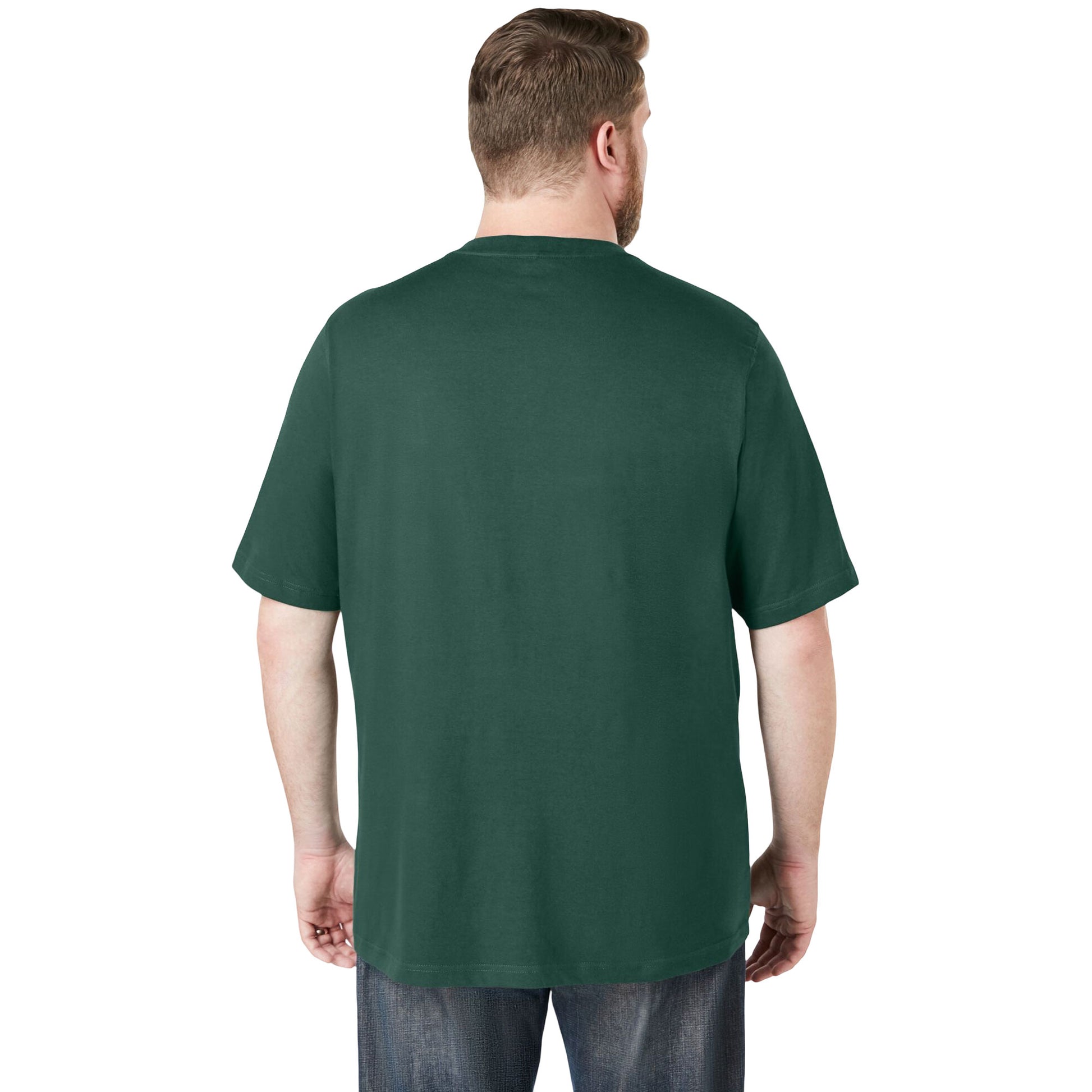 Hunter Green Big & Tall Short Sleeve V-Neck T-Shirt – Soft Cotton Blend