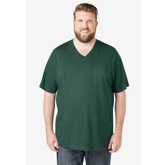 Hunter Green Big & Tall Short Sleeve V-Neck T-Shirt PSM-8908