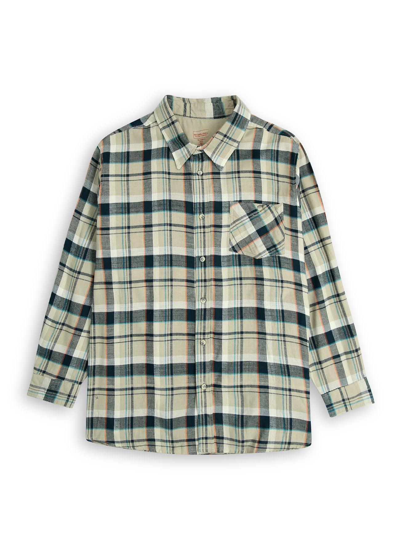 Khaki Plaid Holiday Flannel Shirt PSM-7644