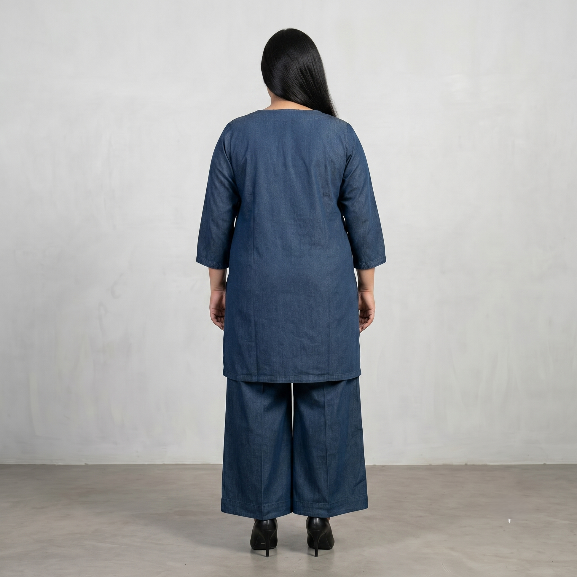 Indigo Blue Denim Co-Ord Set with Matching Top and Bottom for Casual Wear