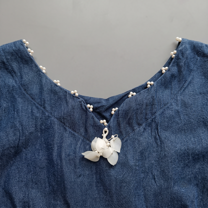 Indigo Blue Denim Co-Ord Set with Matching Top and Bottom for Casual Wear