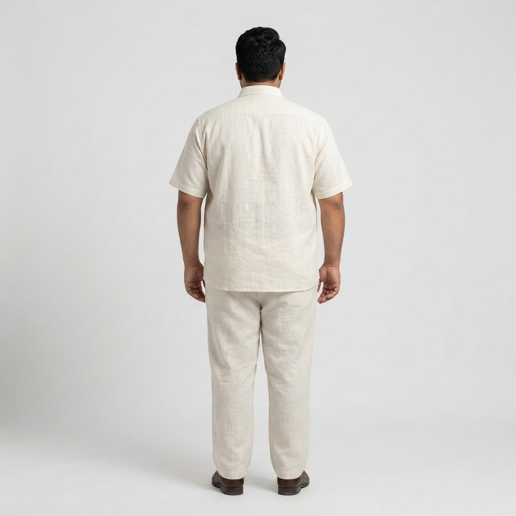 Ivory Irish Linen Co-Ord Set for Men