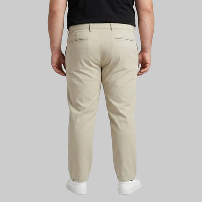 Ivory Plus Size Straight-Fit Cotton Pant for Men