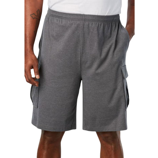 Grey Jersey Big Size Cargo Shorts PSM-3541
