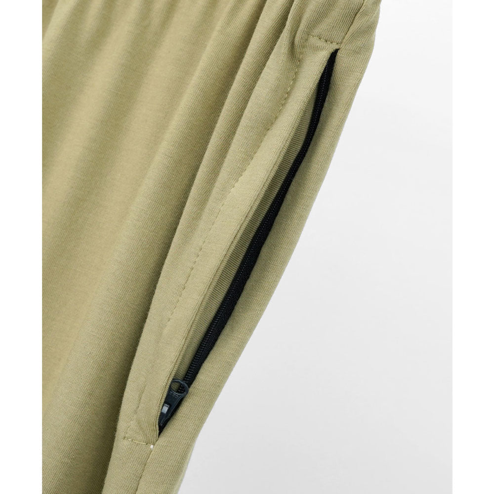 Khaki UrbanEase Plus Jersey Trousers With Zip Pockets PSM-8081