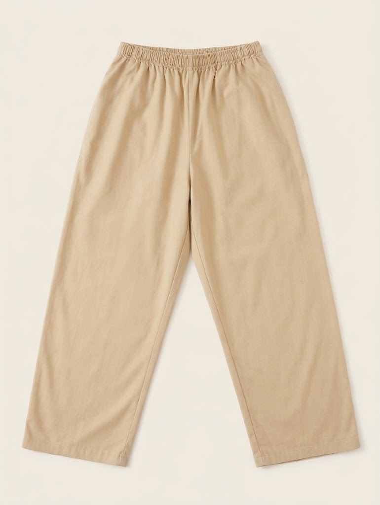 Khaki Plus Size Elastic Waist Trouser made from Cotton Lawn fabric