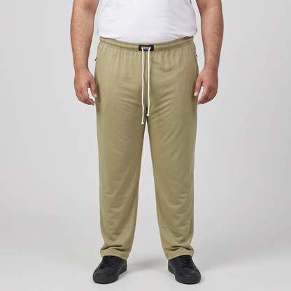 Khaki UrbanEase Plus Jersey Trousers With Zip Pockets PSM-8081