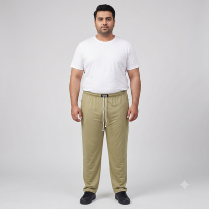 Khaki UrbanEase Plus Jersey Trousers With Zip Pockets PSM-8081