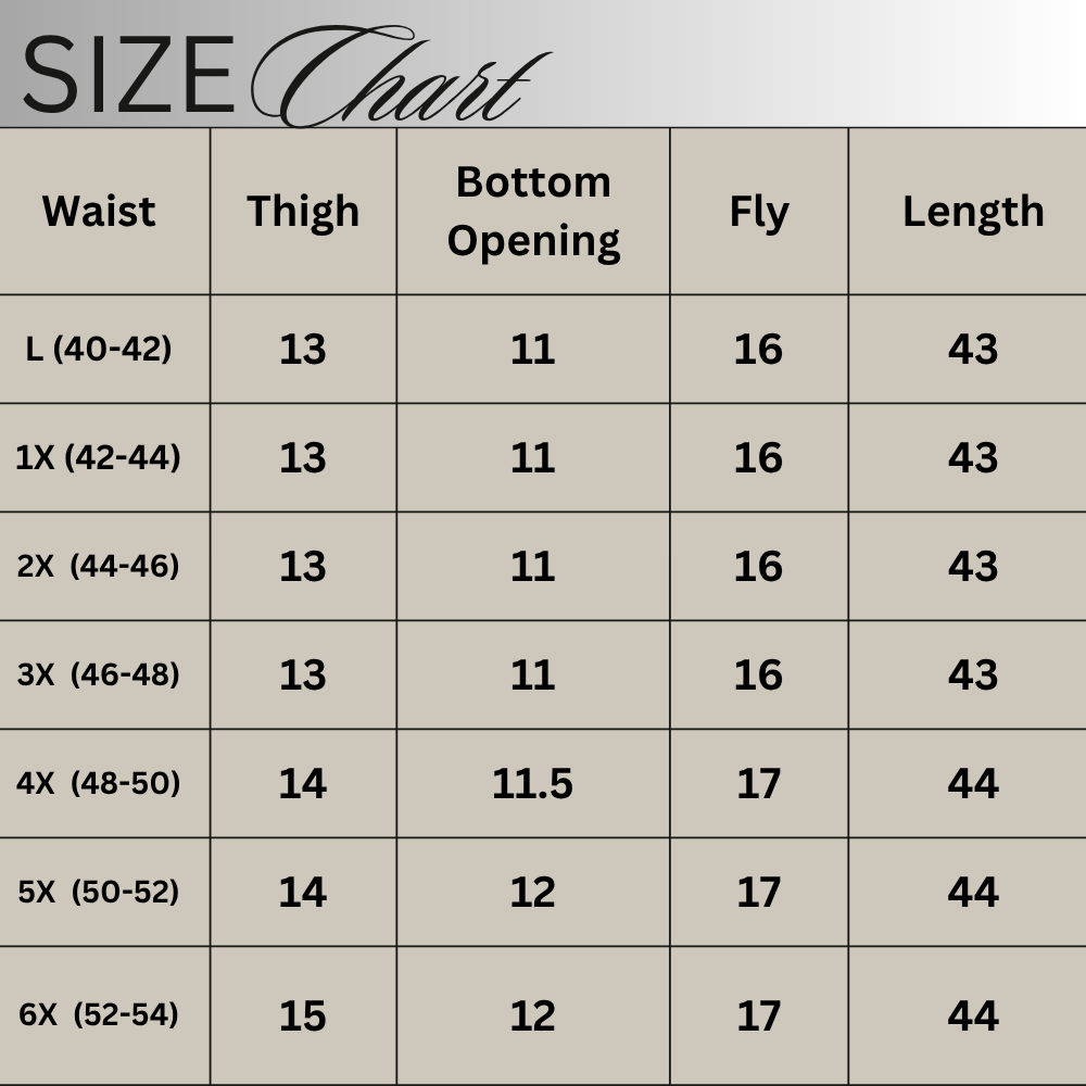 Size chart for Mustard Gold Cargo Baggy Trousers  PSW-11405