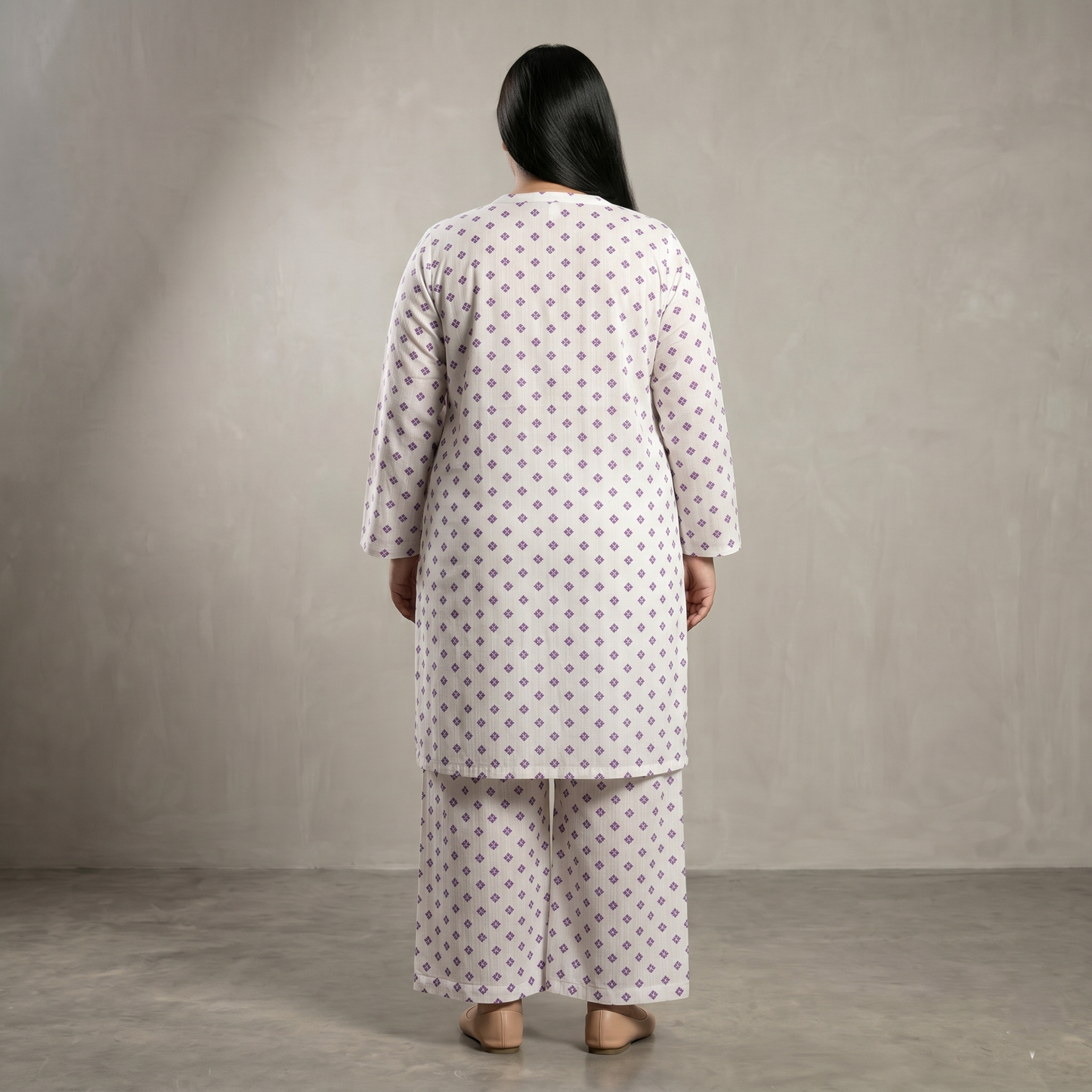 Lavender Mini Motif Printed Lawn Co-ord Set PSW-11120