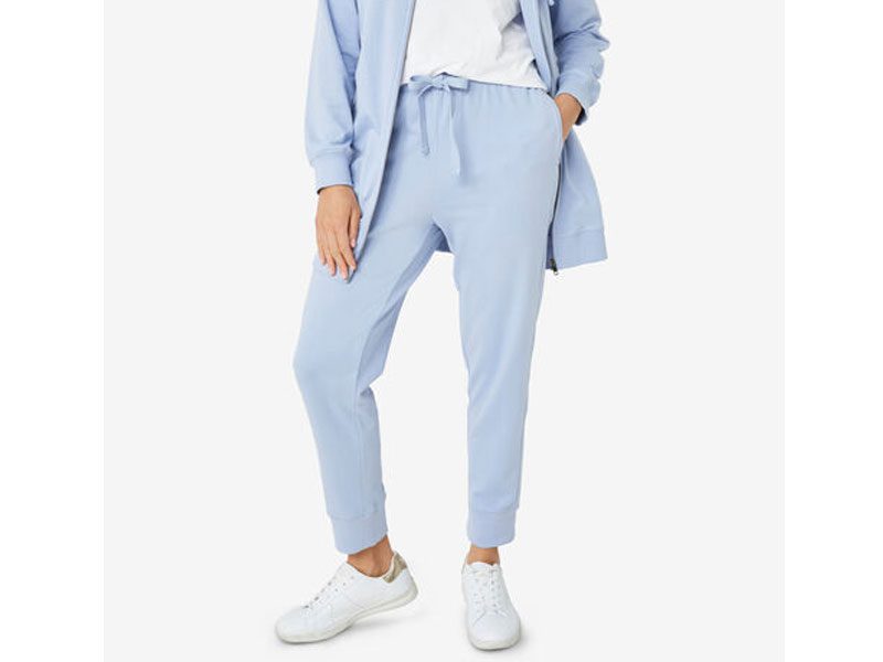 Light Blue French Terry Plus Size Women Sweat Pants PSW-6635