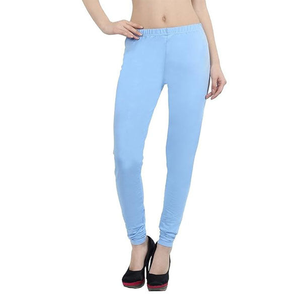 Light Blue Plus Size Cotton Stretch Legging PSW-9169