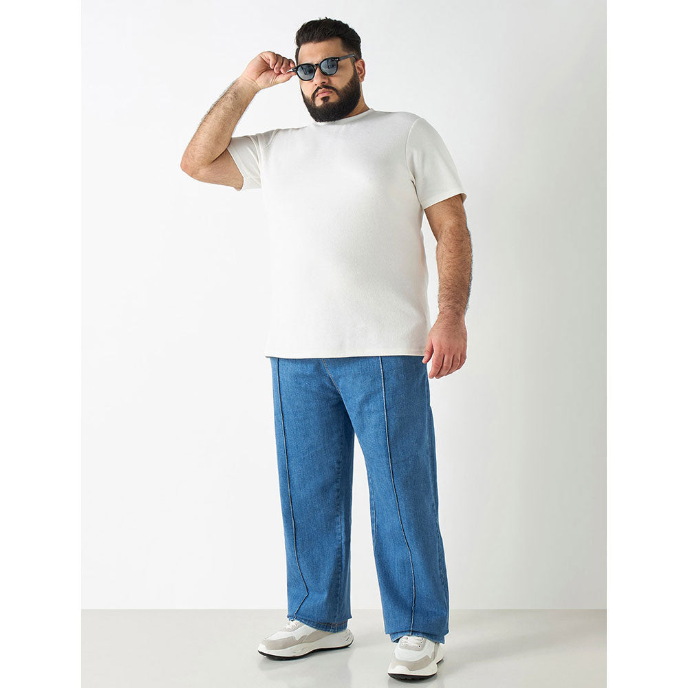 Light Denim Plus Size Mid-Rise Relaxed-Fit Joggers PSM-9804