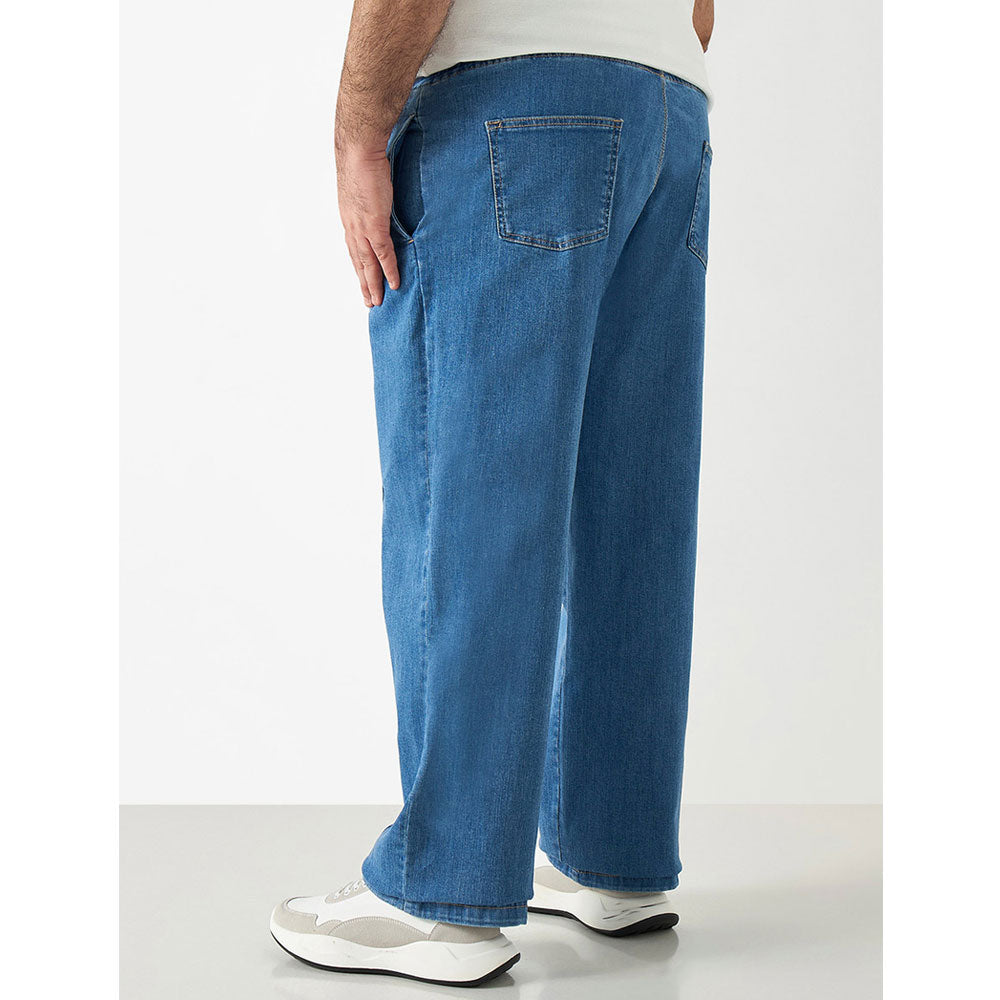 Light Denim Plus Size Mid-Rise Relaxed-Fit Joggers PSM-9804