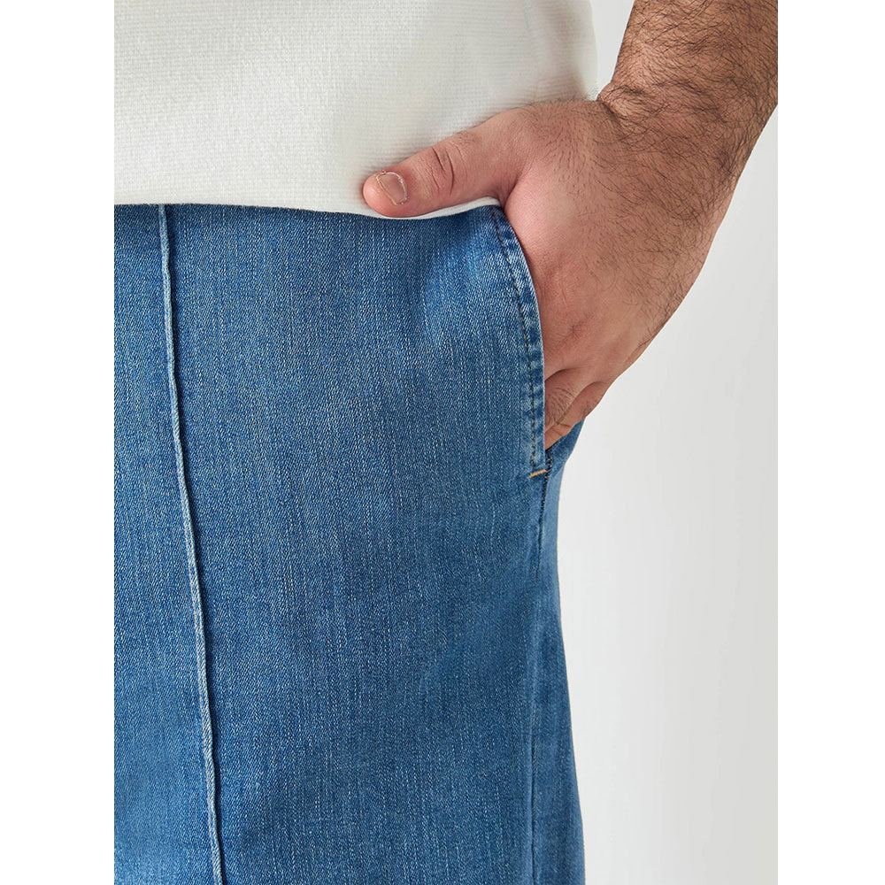 Light Denim Plus Size Mid-Rise Relaxed-Fit Joggers PSM-9804