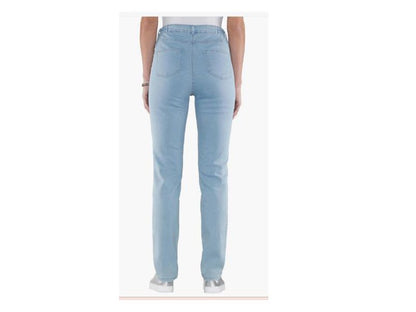 Light blue Plus Size Women Side Stripe Jeans PSW-5656