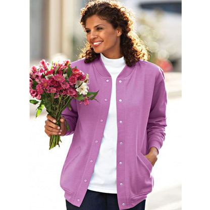 Lilac Fleece Cardigan Sweater PSW-8751