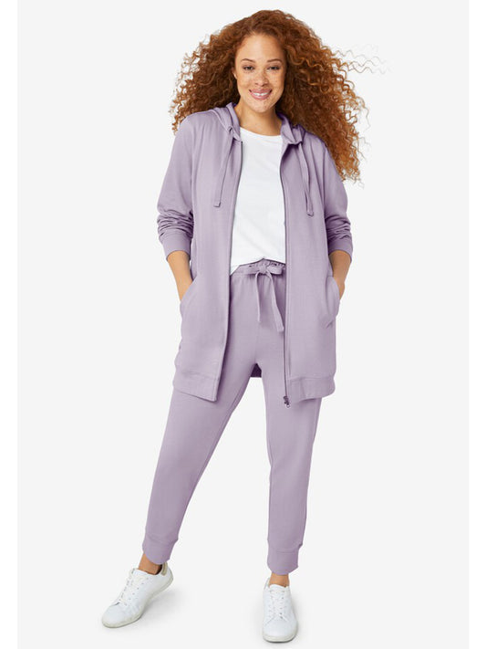 Lilac Smoke French Terry Plus Size Women Sweatpants PSW-9019