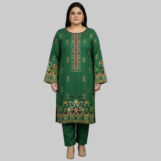 Linen 2-Piece Suit – Emerald Green PSW-10692