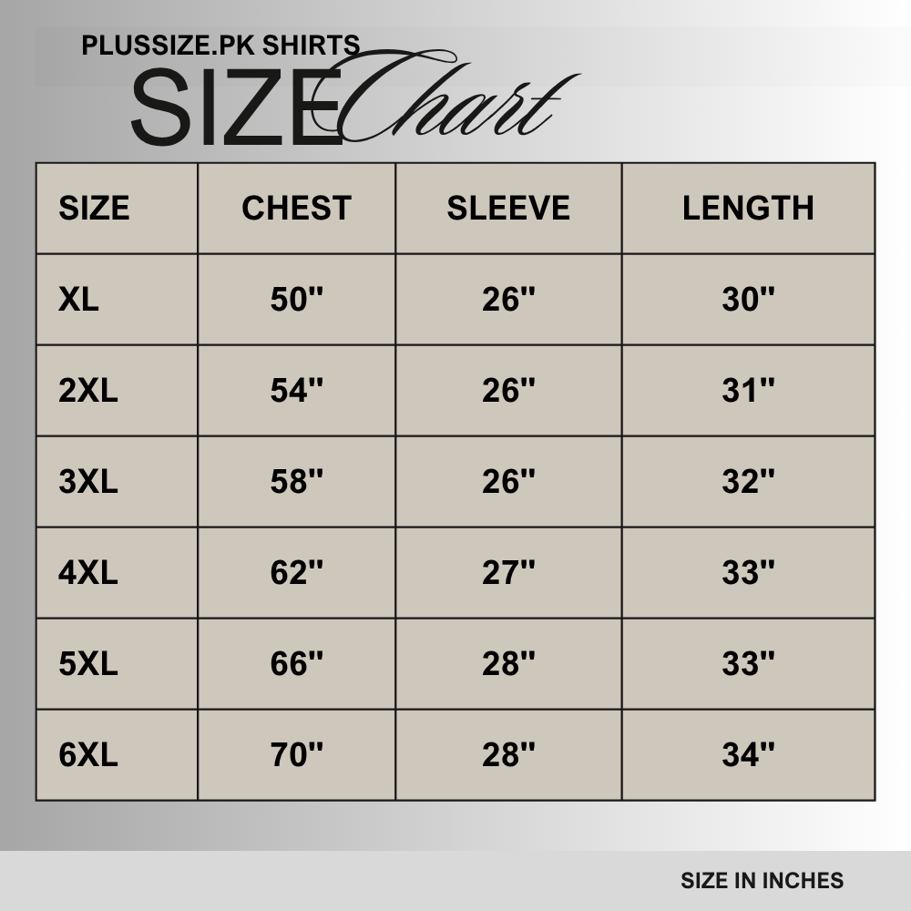 Size chart for Unisex Midnight Strength Graphic Hoodie PSM-10309