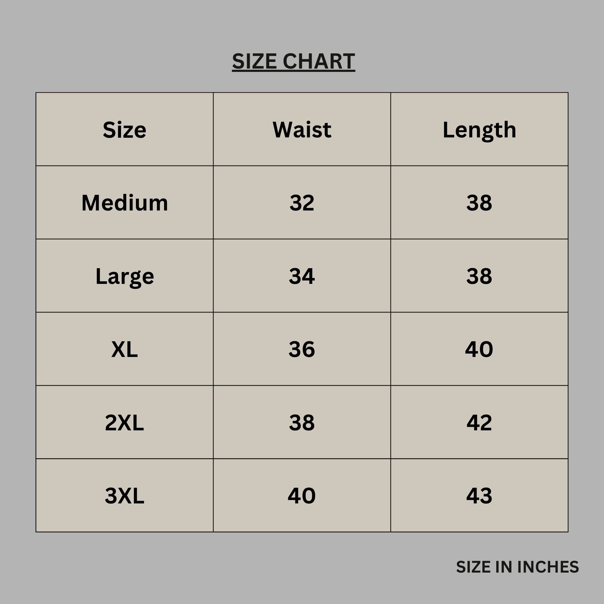 Size chart for New York Script Side Panel Athletic Joggers PSM-11042