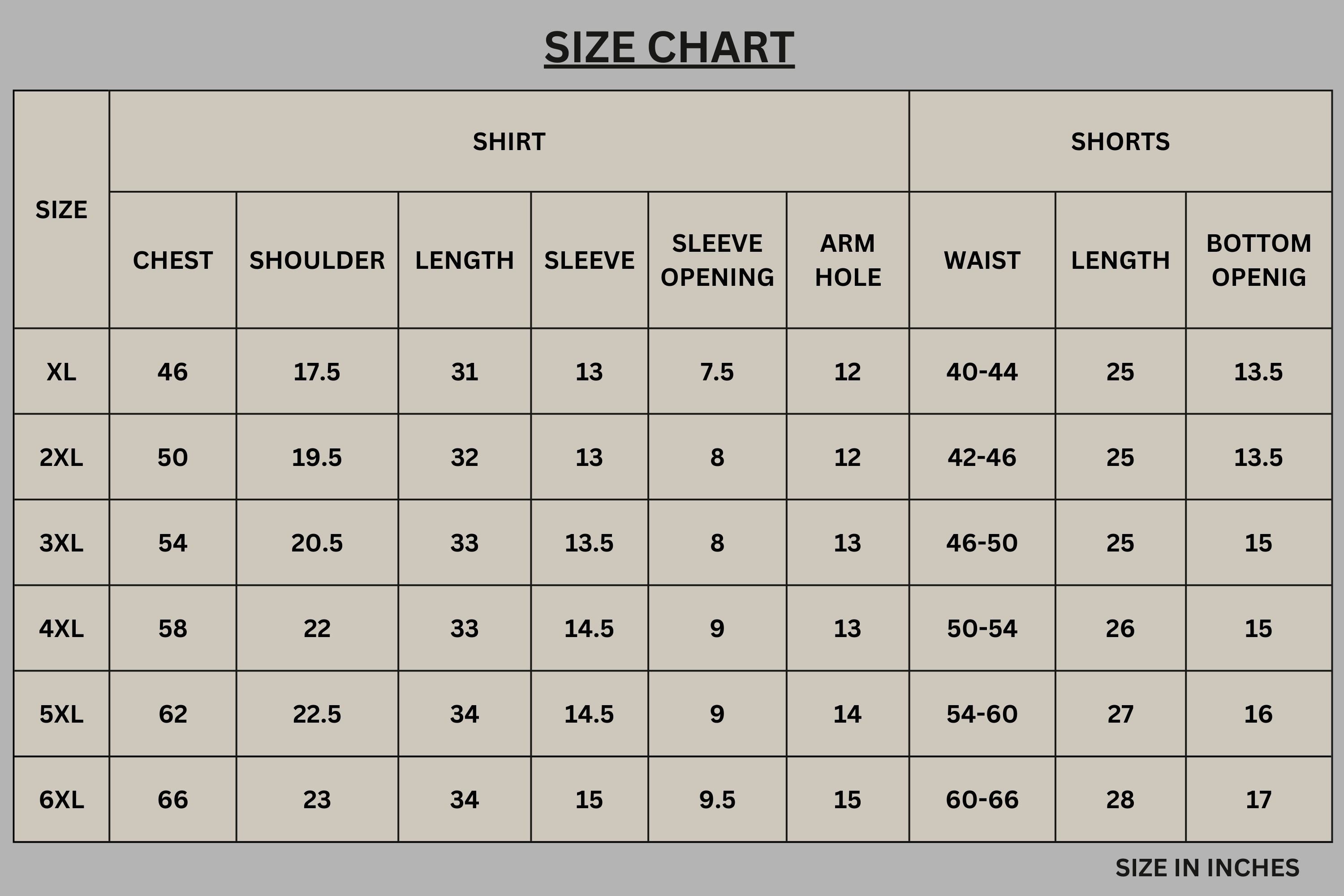 Size chart for Harbor Stripe Summer Co-Ord Set PSM-10959