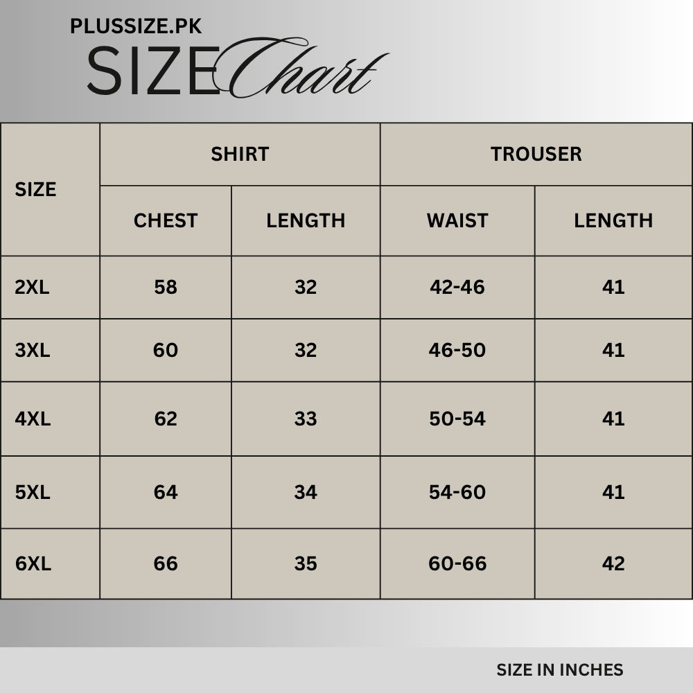 Size chart for Monochrome Stripe Raglan Co-ord Set PSM-11007