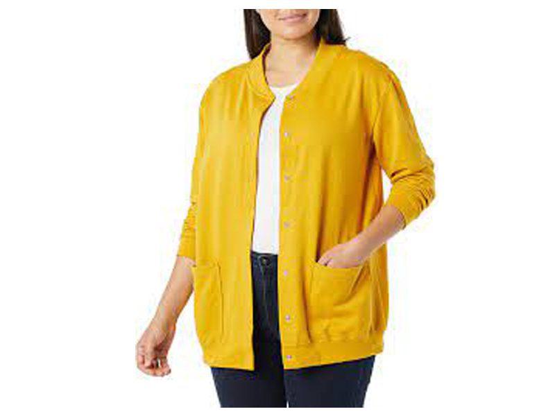 Maize Fleece Plus Size Women Cardigan Sweater PSW-6072