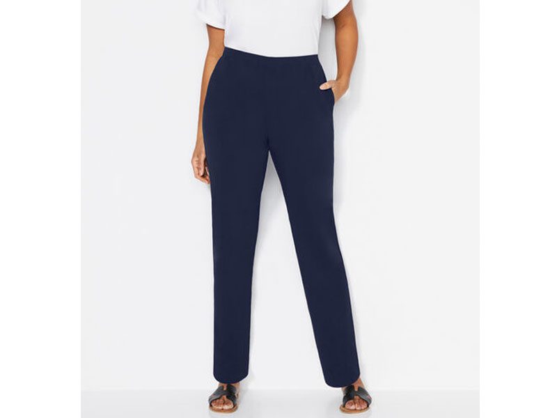 Navy Blue Stretch Cotton Plus Size Women B Grade Pants PSW-5583B