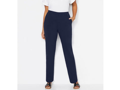 Navy Blue Stretch Cotton Plus Size Women B Grade Pants PSW-5583B