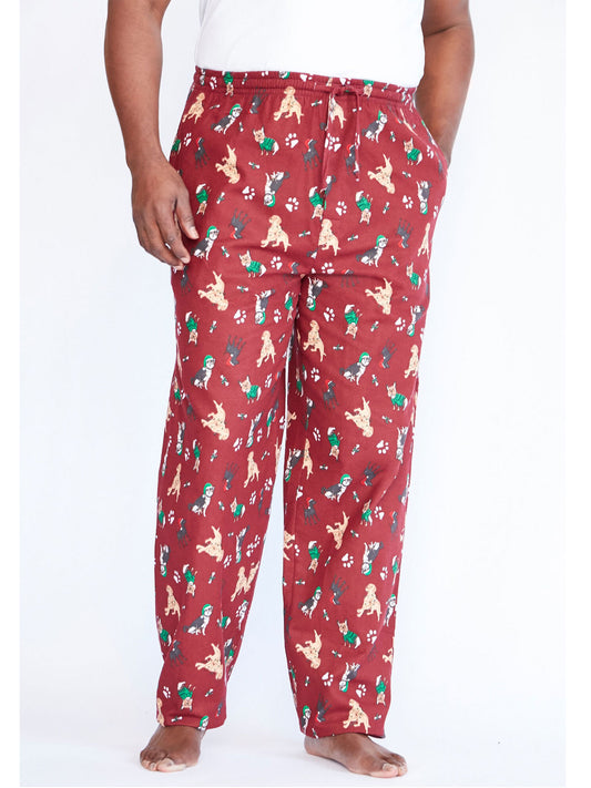 Maroon Graphic Flannel Pajama Pants PSM-9008