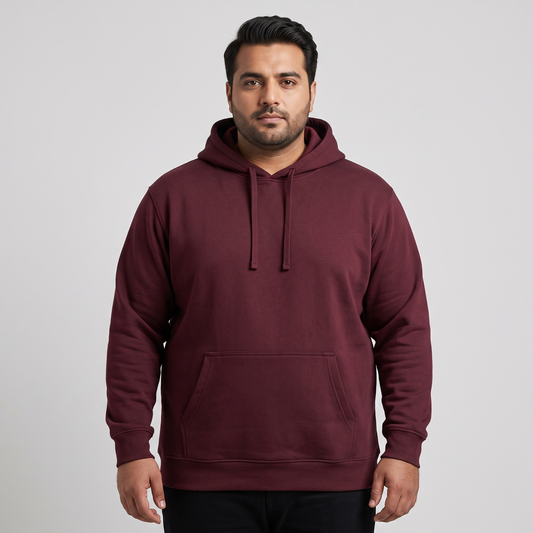Maroon Fleece Big & Tall Size PullOver Hoodie PSM-1101