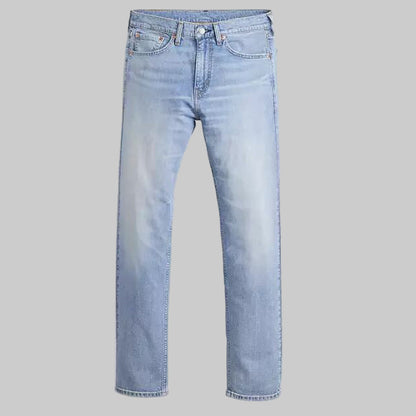 Classic Medium Wash Regular Stretch Jeans with straight-leg fit, zip fly, and 5-pocket styling in stretch denim.