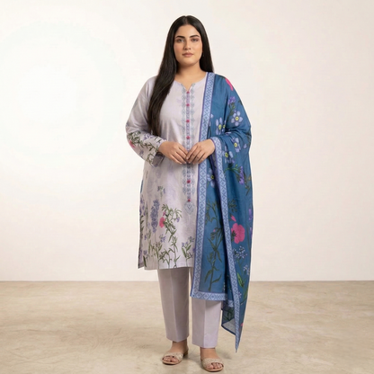 Meher Bloom Premium Lawn 3PC Suit PSW-10937