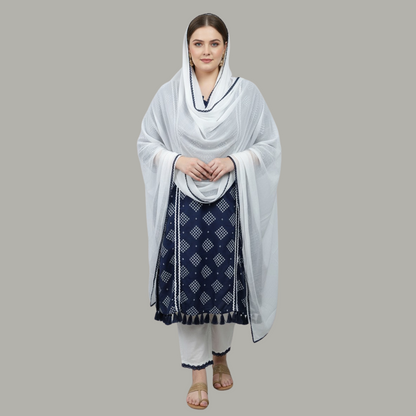 Meherbaan Navy Printed 3-Piece Lawn Suit PSW-10029