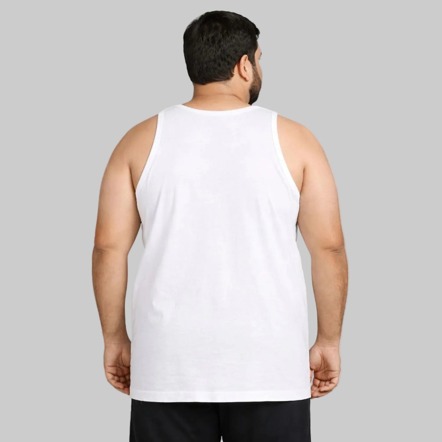 Men's plus size combed cotton vest soft breathable innerwear for big and tall men