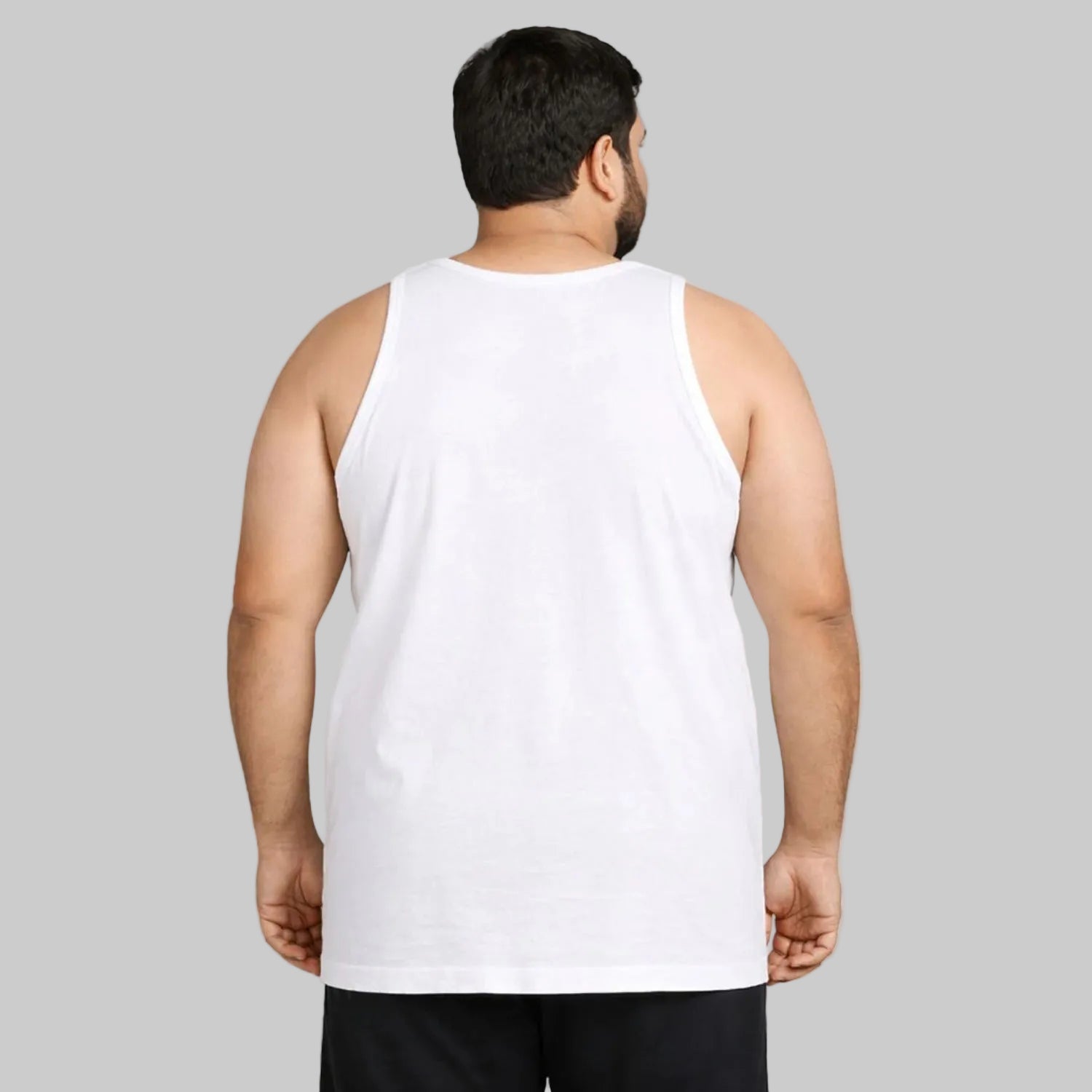 Men's plus size combed cotton vest soft breathable innerwear for big and tall men