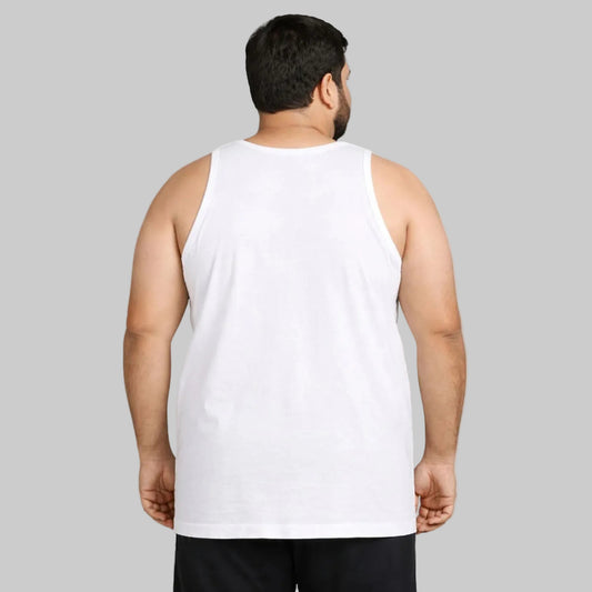 Men's plus size combed cotton vest soft breathable innerwear for big and tall men