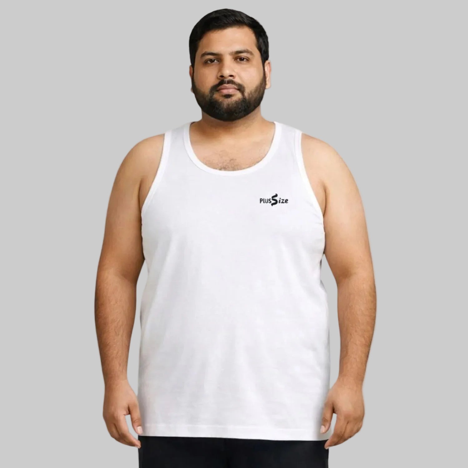 Men's plus size combed cotton vest soft breathable innerwear for big and tall men