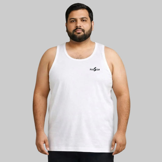 Men's plus size combed cotton vest soft breathable innerwear for big and tall men