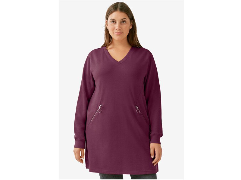 Midnight Berry Zip-Pocket Sweatshirt PSW-7571