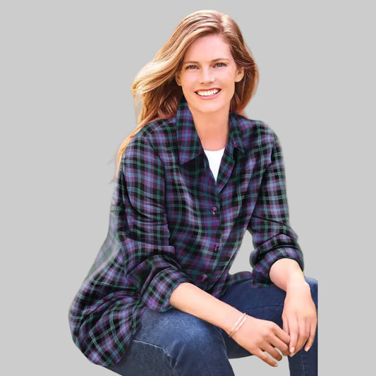 Midnight Plum Plaid Flannel Shirt PSW-10917