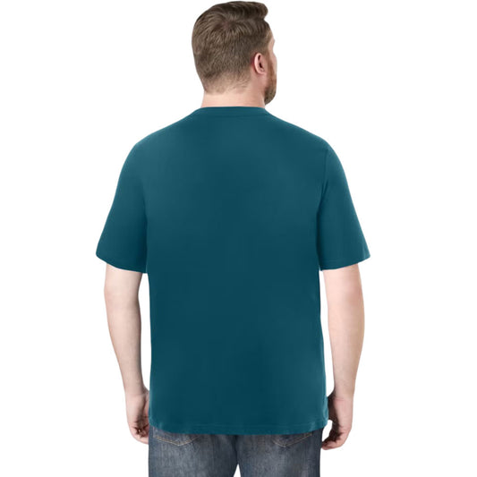 Midnight Teal Heavyweight Jersey Crewneck T-Shirt – Relaxed Fit, Durable Cotton