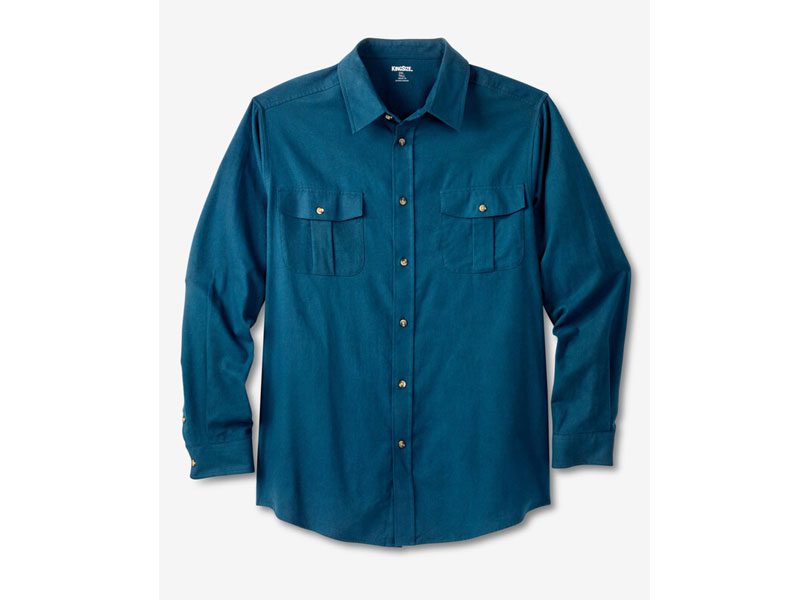 Midnight Teal Solid Double-Brushed Flannel B Grade Shirt PSM-7604B