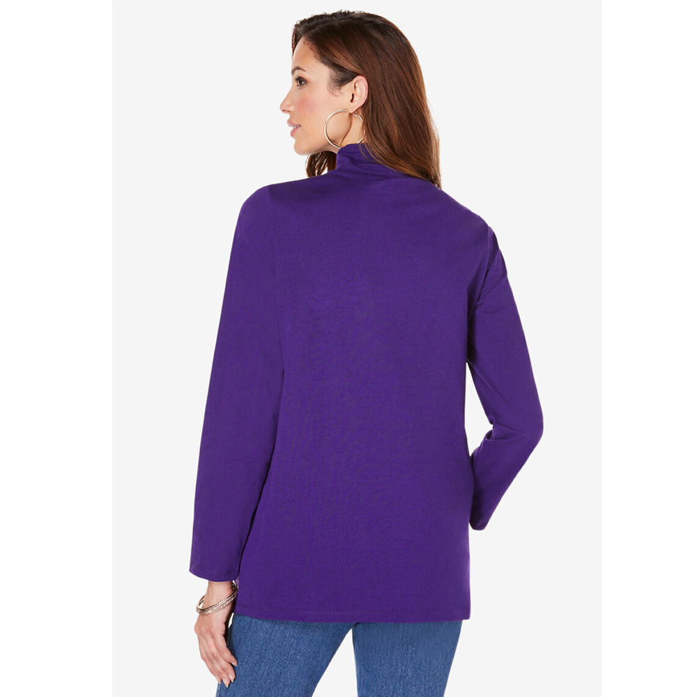 Midnight Voilet Long-Sleeve Mockneck Ultimate Tee PSW-7937